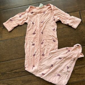 Kate Quinn Pink Baby Gown with Cherry Print